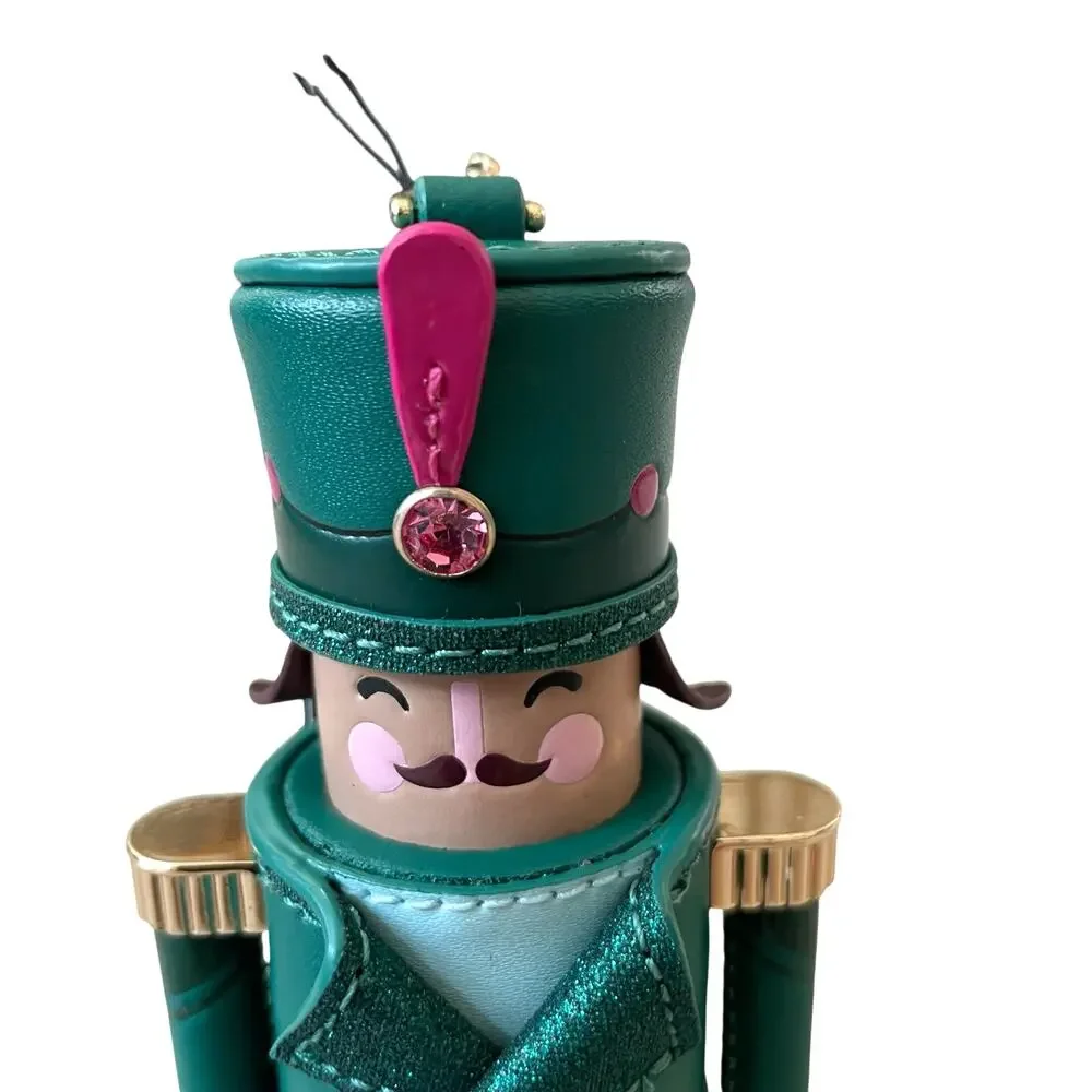 Kate Spade Oh What Fun 3D Nutcracker Key Chain Green Leather NEW